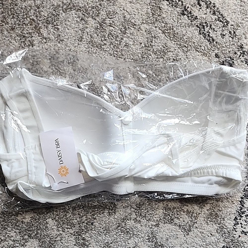 Daisy Floral Strapless Bra - Cream and Blue - Picture 3 of 5